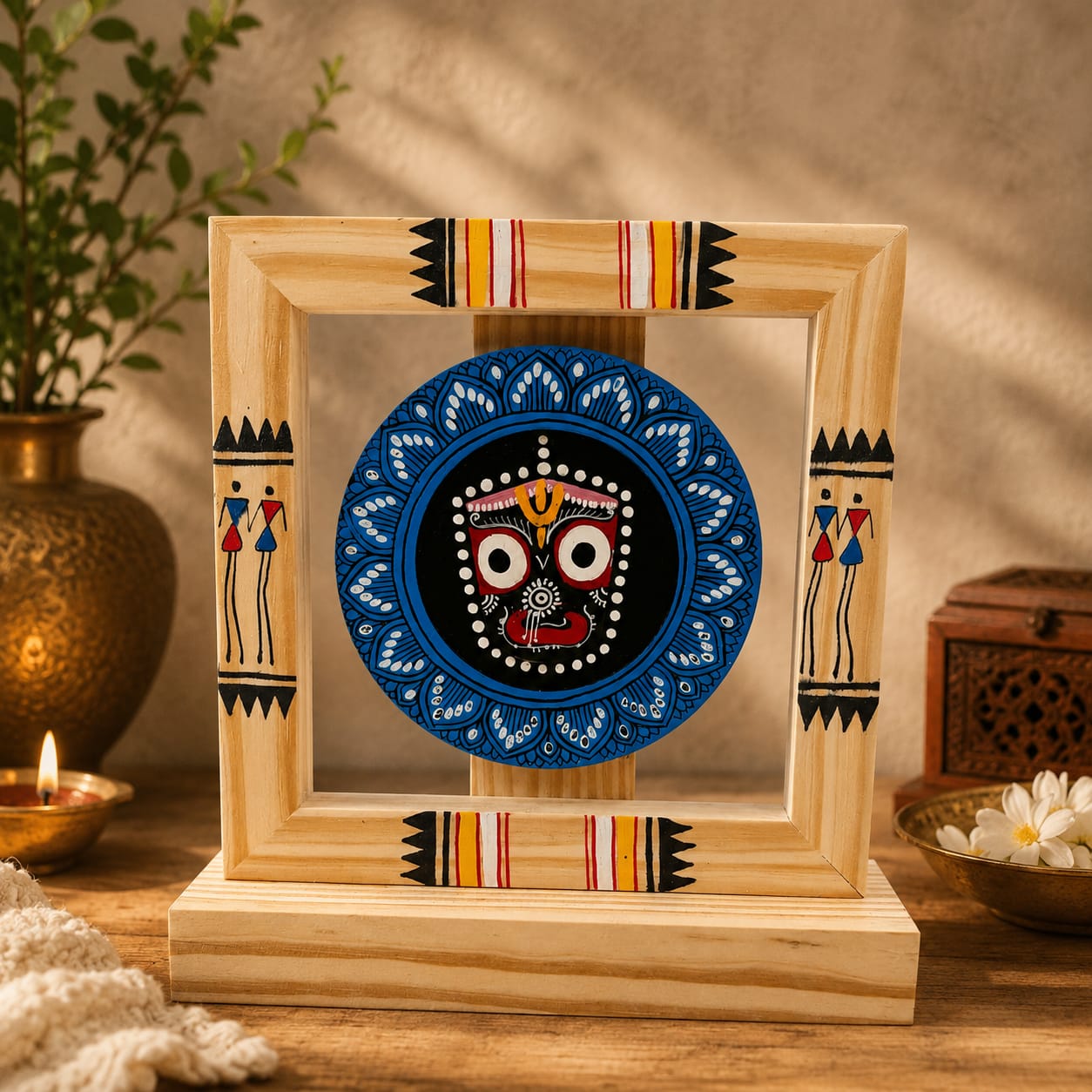Handcrafted Blue Lotus Jagannath Frame Memento