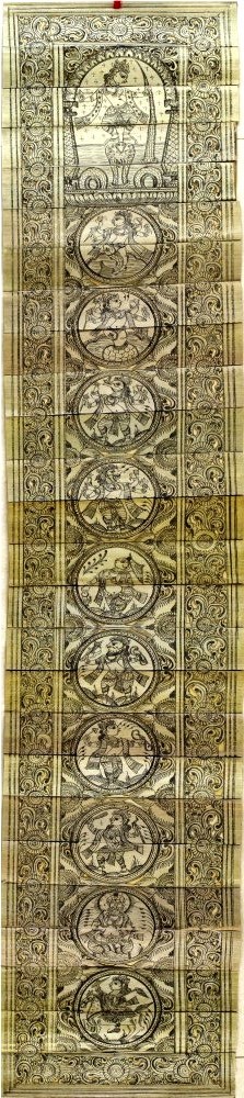 Das Avatar on Talapatra Pattachitra Calendar Design Artwork Handicraft - size 36x6 inch