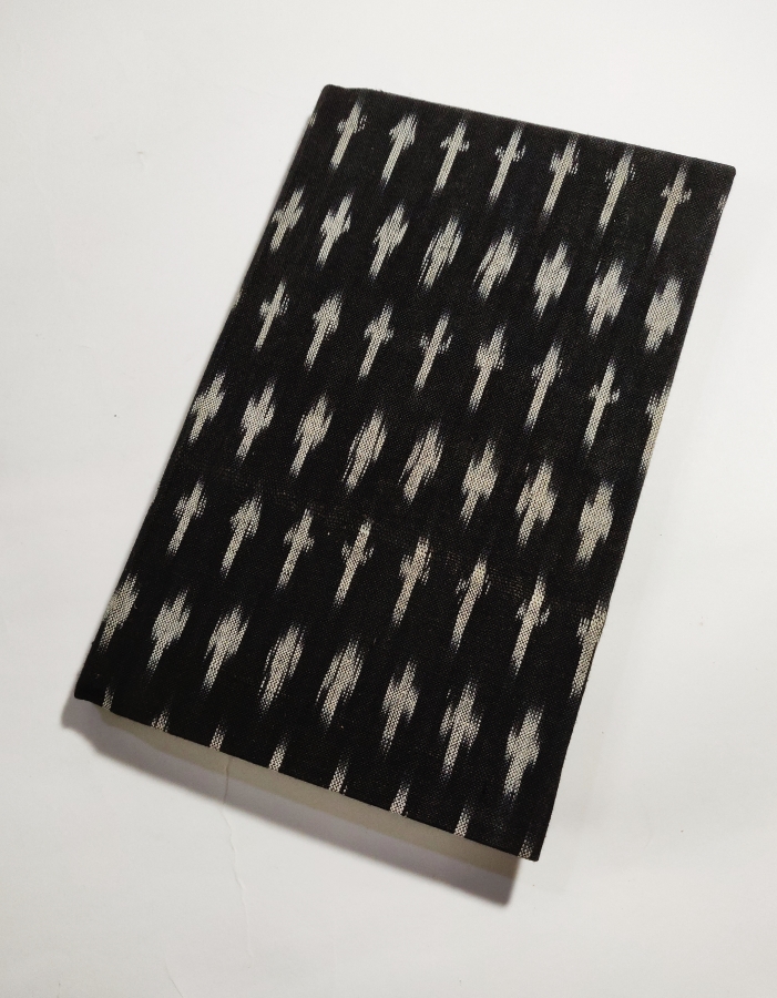 Hand Stitched and Handcrafted Black Printed Cotton Cover Handmade Paper Dairy