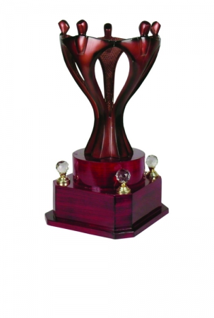 Best Teamwork Wooden Award with Crystal-ball Studding