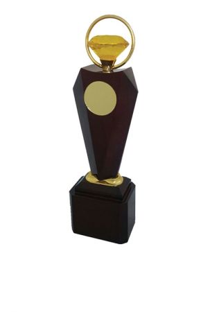 Wooden Column Studded with Golden Crystal and a Ring, for Soldiers