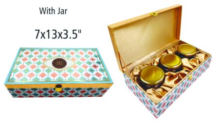 Wooden premium 3 Jar Dry Fruits Box 