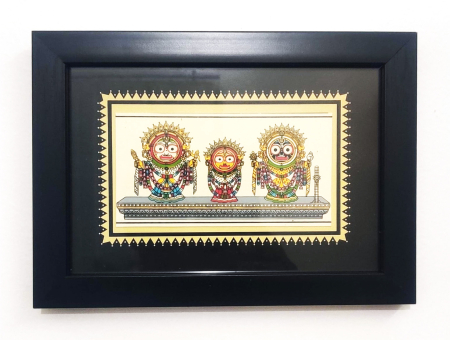 Pattachitra Frame of Lord Jagannath, Balabhadra & Devi Subhadra