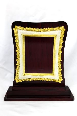 Rectangular Wooden Plaque With Golden Frame