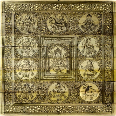 Pattachitra Dashavatara on Talapatra 10 major avatars of Lord Vishnu-13