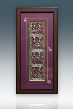 Dhokra Figurines in Wooden Frame-6