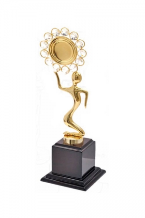 Golden Lady Flower Metal Trophy
