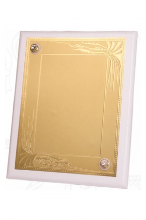 Golden Plated White Wooden Plaque