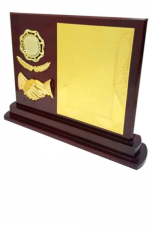 Classic Golden Award On Wood Base