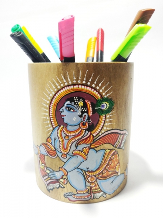 Hand Crafted Bala Krushna Pattachitra Pen Stand