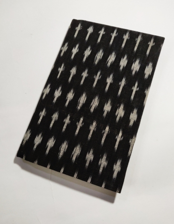 Hand Stitched and Handcrafted Black Printed Cotton Cover Handmade Paper Dairy