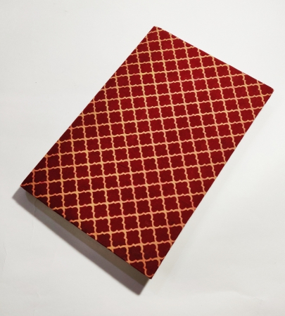 Hand Stitched and Handcrafted Red Colour Printed Cotton Cover Handmade Paper Dairy