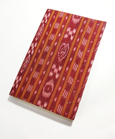 Hand Stitched and Handcrafted Red Colour Sambalpuri Print Cotton Cover Handmade Paper Dairy