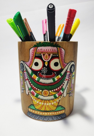 Handmade Hand Painted Lord Jagannath Pattachitra Art Pen Stand