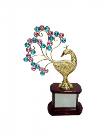 Peacock Crystal Wing Trophy