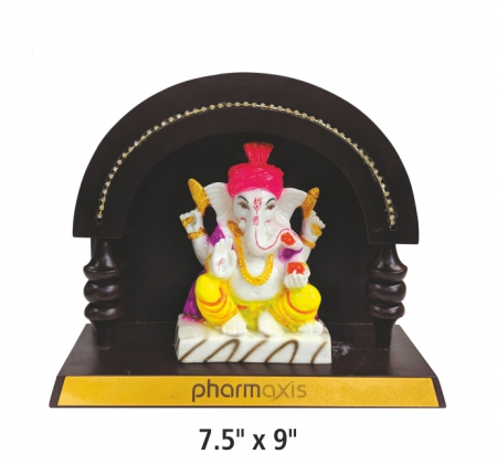 Sitting Ganesh on Wooden base for Corporte Gifting