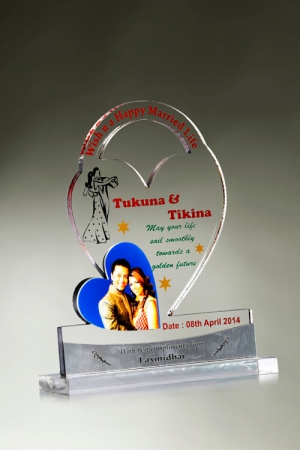Shop Heart Shape Acrylic Plaque: Gitanjali Awards
